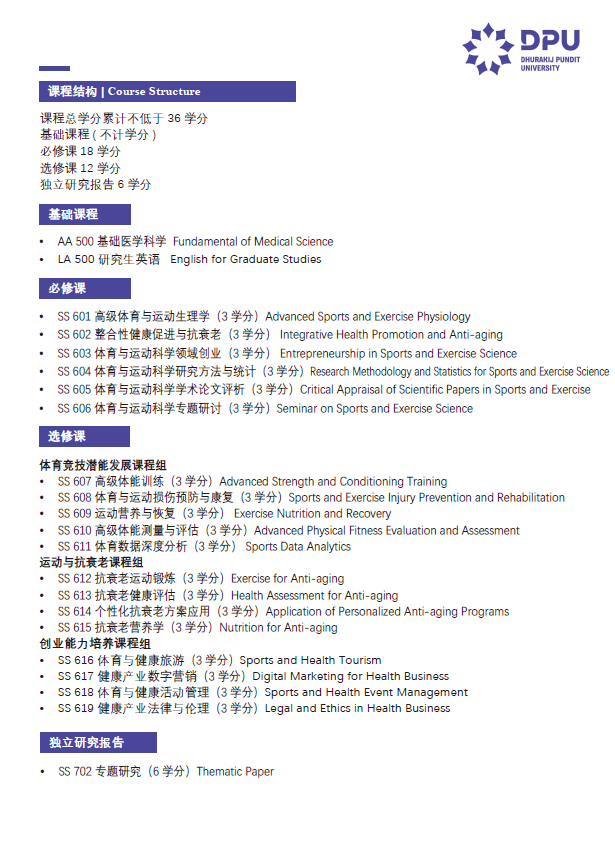 博仁大学体育与运动科学硕士招生简章